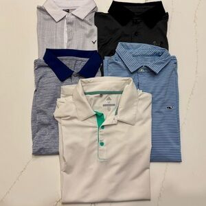 Men’s Polos Bundle of 4 Size Medium. All name brand. Vineyard Vines Adidas